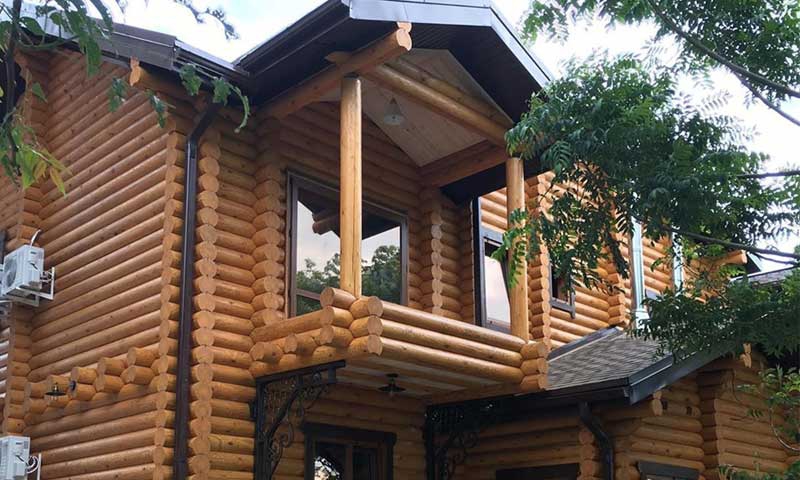 Строительство 2-х этажного деревянного гостевого дома из сруба, пос. Лазаревское